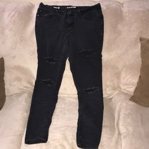 Red blue denim size 11/12 black distressed skinny jeans 💕